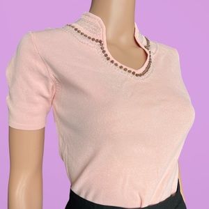 Soft Pink Retro Inspired Blouse